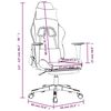 vidaXL Sedia da Gaming Massaggio e Poggiapiedi Tessuto Nero e Crema
