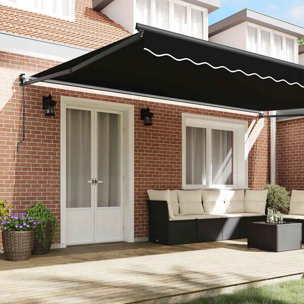 vidaXL Tenda da Sole Nero 500 x 300 x 165 cm Poliestere e Metallo