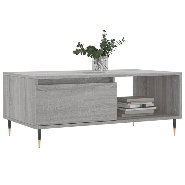vidaXL Tavolino Salotto Grigio Sonoma 90x50x36,5 cm Legno Multistrato