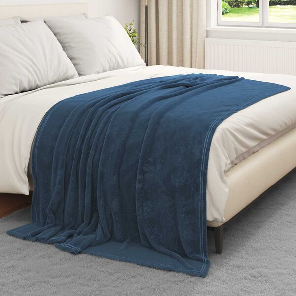 vidaXL Coperta Blu navy 150 x 200 cm Panno