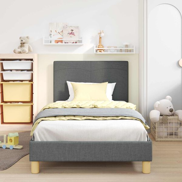 vidaXL Struttura letto bambini con testata Grigio scuro 90 x 200 cm