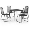 vidaXL Set da Pranzo da Giardino 5 pz in Rattan PVC Nero