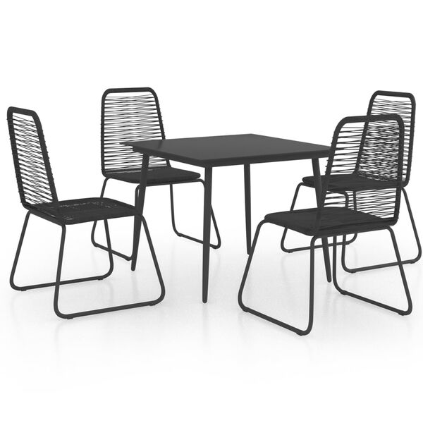 vidaXL Set da Pranzo da Giardino 5 pz in Rattan PVC Nero