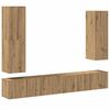 vidaXL Set Mobile TV 4 pz Montato a Parete Rovere in Legno Multistrato
