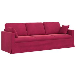 vidaXL Divano Rosso Vino 228 x 78 x 80 cm Velluto