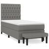 vidaXL Giroletto a Molle con Materasso Grigio Scuro 100x200 cm Tessuto