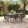 vidaXL Set da Pranzo per Giardino 7 pcs Bronzo Alluminio