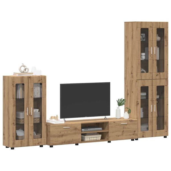 vidaXL Set mobile TV FLORIN Rovere artigianale Legno multistrato