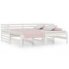 vidaXL Dormeuse Estraibile Bianca 2x(90x190) cm Legno Massello di Pino