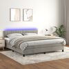 vidaXL Letto a Molle con Materasso e LED Grigio Chiaro 180x200 cm Velluto