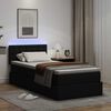 vidaXL Letto con contenitore e LED Nero 90 x 200 cm Pelle Sintetica