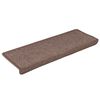 vidaXL Tappetini per scale 15 pz 65x21x4 cm Marrone Bordo rettangolare