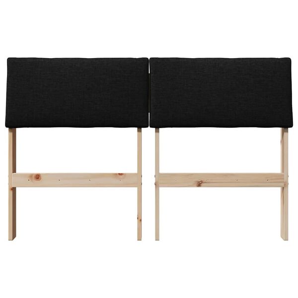 vidaXL Testiera imbottita Nero 120 cm Pino massello