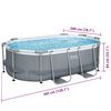 Best Way Set Piscina Grigio 305 x 200 x 84 cm Acciaio