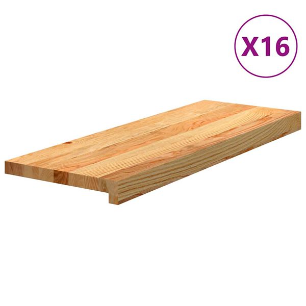 vidaXL Gradini 16 pz Marrone Chiaro 70x25x2 cm Legno Massello Rovere