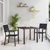 vidaXL Set da Pranzo per Giardino 3 pcs Nero