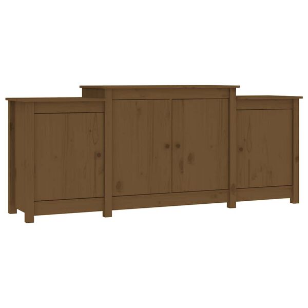 vidaXL Credenza Marrone ambra 164x37x68 cm in Legno Massello di Pino