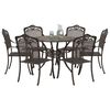 vidaXL Set da Pranzo per Giardino 7 pcs Bronzo 90 x 90 x 75 cm