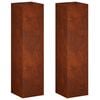 vidaXL Vaso da giardino 2 pz Ruggine 20 x 20 x 75 cm Acciaio Corten