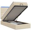 vidaXL Letto Ottomano con Materasso e LED Crema 90 x 190 cm Tessuto
