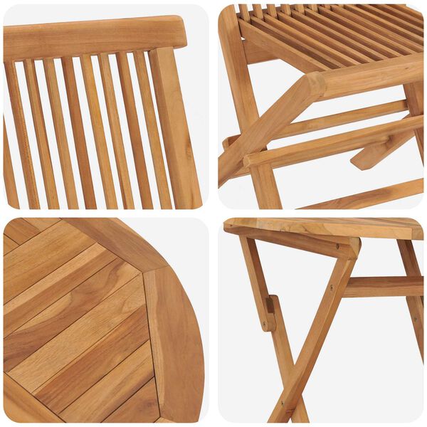 vidaXL Set da Pranzo per Giardino 3 pcs Marrone