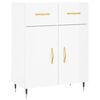 vidaXL Credenza 69,5x34x90 cm in Legno Multistrato Bianco Lucido