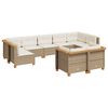 vidaXL Set Divano da Giardino 9 pz con Cuscini Beige in Polyrattan