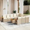 vidaXL Set Divani da Giardino 11 pz con Cuscini Beige in Polyrattan