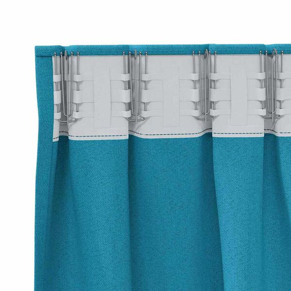 vidaXL Tende Blackout con Anelli 2 pcs Turchese 260 x 140 cm