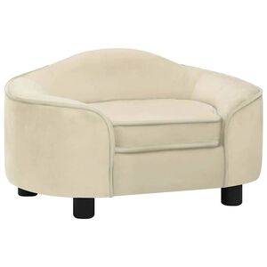vidaXL Divano per Cani Crema 67x47x36 cm in Peluche