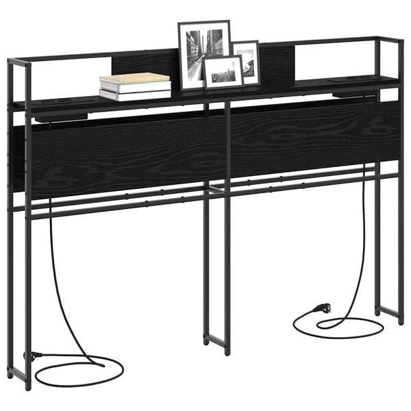 vidaXL Testata contenitore Rovere nero 150 cm Legno multistrato