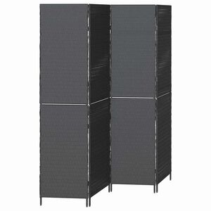 vidaXL Divider per stanze Nero 195 x 180 cm polyrattan