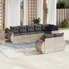 vidaXL Set Divano da Giardino 8pz con Cuscini Grigio Chiaro Polyrattan