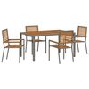 vidaXL Set da Pranzo per Giardino 5 pcs Grigio e Marrone polyrattan