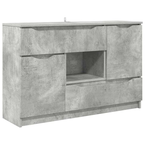 vidaXL Credenza Grigio cemento 100 x 30 x 65,6 Legno multistrato