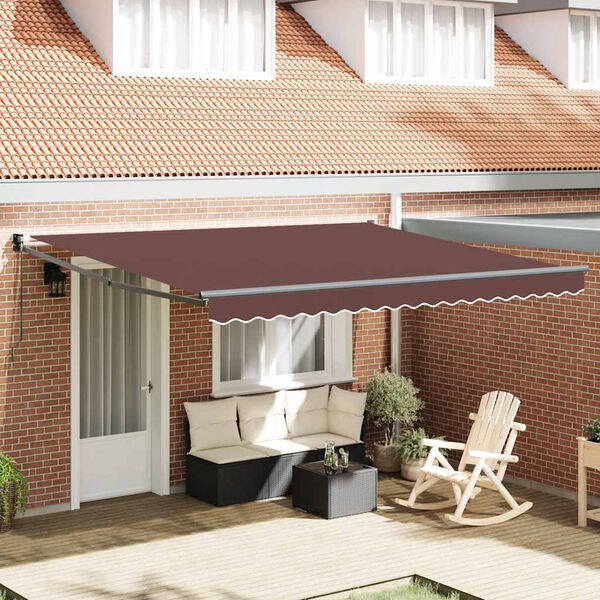 vidaXL Tenda Sole Retrattile Manuale 400x300 cm Marrone