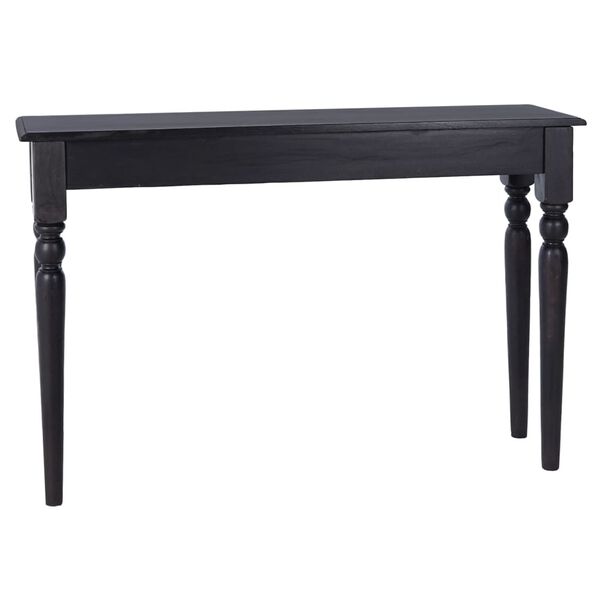 vidaXL Tavolo Consolle Nero 110x30x75 cm in Legno Massello di Mogano