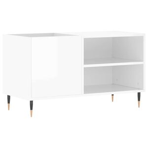 vidaXL Mobile Porta Dischi Bianco Lucido 85x38x48 cm Legno Multistrato