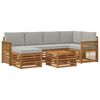 vidaXL Set divano sezionale con cuscino 6 pcs Naturale e Grigio Chiaro