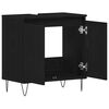 vidaXL Armadio per Lavabo da Bagno Rovere Nero 58 x 33 x 60 cm
