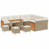 vidaXL Set Divano da Giardino 14 pz 10-Numero di posti Beige e Crema