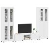 vidaXL Set mobile TV con cassetto Bianco Lucido Legno multistrato
