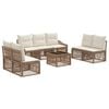 vidaXL Set Divano da Giardino Regolabile 8 pcs Beige polyrattan