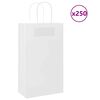 vidaXL Sacchetti di Carta 250 pz con Manici Bianchi 21x11x36 cm