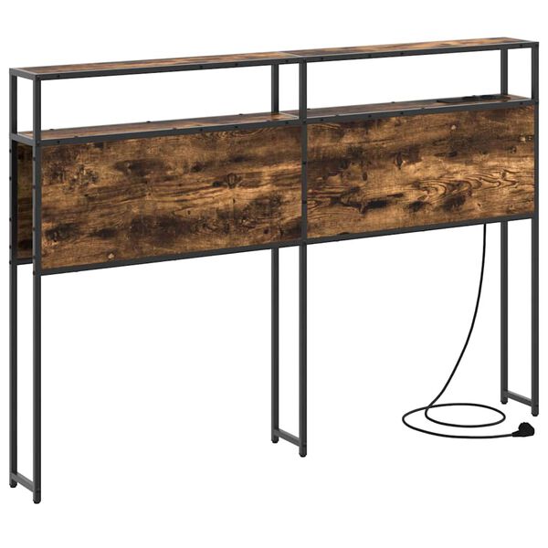 vidaXL Testata contenitore Rovere fumo 135 cm Legno multistrato