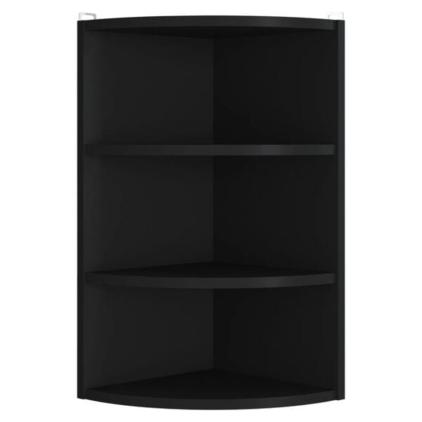 vidaXL Scaffale Angolare a Muro Nero 30x31,5x60 cm Legno Multistrato