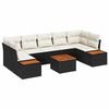 vidaXL Set Divano da Giardino 8 pz Nero Poly Rattan