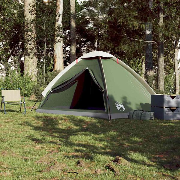 vidaXL Tenda da Campeggio a Cupola per 4 Persone Verde Impermeabile