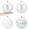vidaXL Set di palline di Natale XXL 4 pz Bianco Diam. 20 cm Plastica