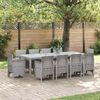 vidaXL Set da Pranzo per Giardino 11 pcs Grigio chiaro Rattan Polt